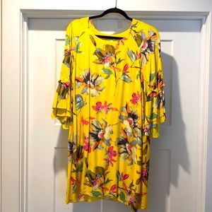 Gianni Bini Yellow Dress/Blouse XL